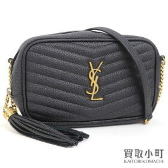 Saint Laurent Yves Monogram Lou Camera Bag Black Quilted Shoulder Bag - Picture 1 of 9